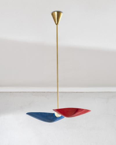 Giuseppe Ostuni Giuseppe Ostuni Pendant Lamp for Oluce Brass Metal 1950s