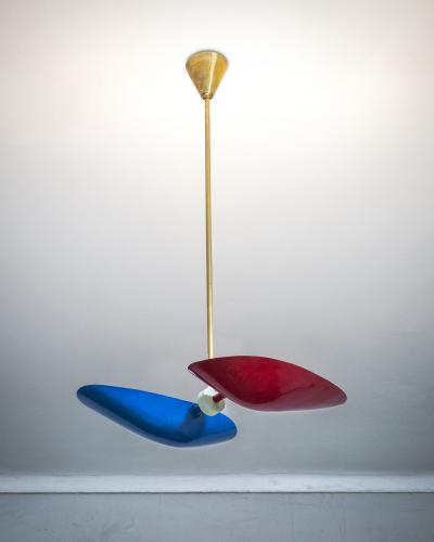 Giuseppe Ostuni Giuseppe Ostuni Pendant Lamp for Oluce Brass Metal 1950s