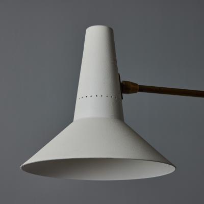 Giuseppe Ostuni Large Three Cone White and Brass Chandelier in the Style of Giuseppe Ostuni