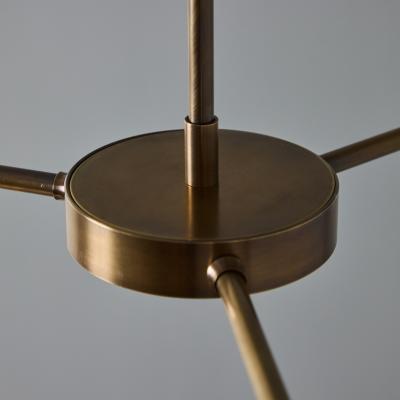 Giuseppe Ostuni Large Three Cone White and Brass Chandelier in the Style of Giuseppe Ostuni