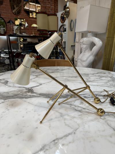 Giuseppe Ostuni Pair of Giuseppe Ostuni Style Italian Brass Table Lamps