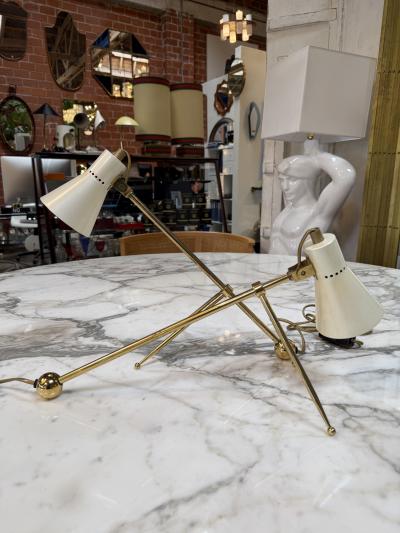 Giuseppe Ostuni Pair of Giuseppe Ostuni Style Italian Brass Table Lamps