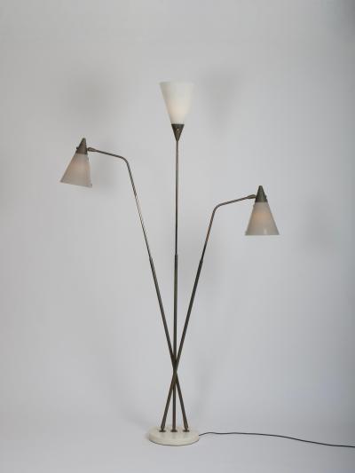 Giuseppe Ostuni Rare Giuseppe Ostuni for O Luce lucite shade adjustable floor lamp Italy c1950
