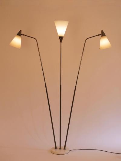 Giuseppe Ostuni Rare Giuseppe Ostuni for O Luce lucite shade adjustable floor lamp Italy c1950