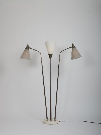 Giuseppe Ostuni Rare Giuseppe Ostuni for O Luce lucite shade adjustable floor lamp Italy c1950
