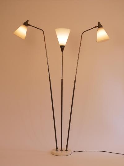 Giuseppe Ostuni Rare Giuseppe Ostuni for O Luce lucite shade adjustable floor lamp Italy c1950