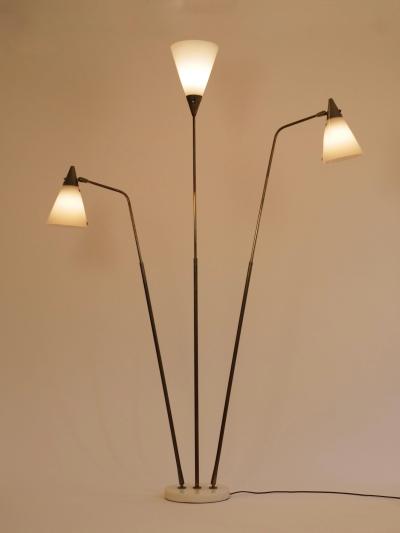 Giuseppe Ostuni Rare Giuseppe Ostuni for O Luce lucite shade adjustable floor lamp Italy c1950