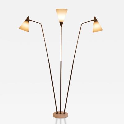 Giuseppe Ostuni Rare Giuseppe Ostuni for O Luce lucite shade adjustable floor lamp Italy c1950