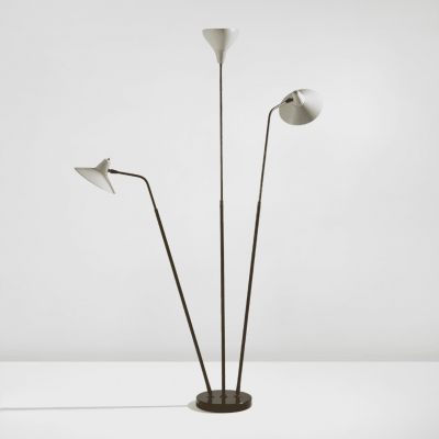 Giuseppe Ostuni Rare three arm telescopic lamp Model 339 Trittico 