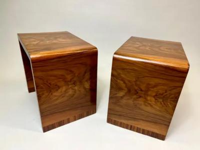 Giuseppe Pagano Pogatschnig Pair Italian Mid century Modern Rationalist Elm Wood Benches Giuseppe Pagano