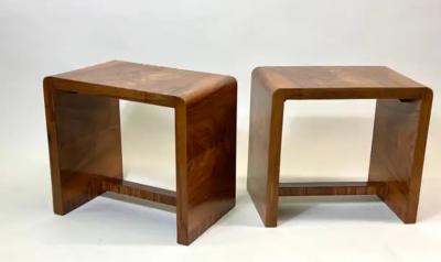 Giuseppe Pagano Pogatschnig Pair Italian Mid century Modern Rationalist Elm Wood Benches Giuseppe Pagano
