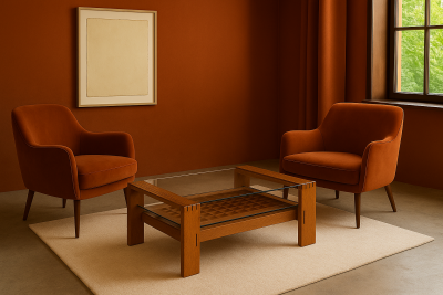 Giuseppe Rivadossi Brutalist Coffee Table in Slavonian Oak by Giuseppe Rivadossi Italy 1970s