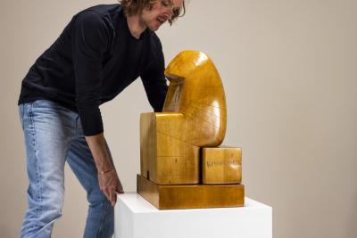 Giuseppe Rivadossi Capanno Sculpture in Lime Wood by Giuseppe Rivadossi Italy 1974
