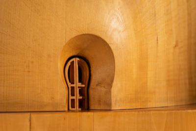 Giuseppe Rivadossi La Mia Casa Wooden Sculpture by Giuseppe Rivadossi Italy 1975