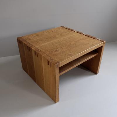 Giuseppe Rivadossi Pair of 1970s riven oak side tables by Rivadossi Italy