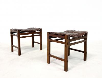 Giuseppe Rivadossi Pair of Italian Mid Century Modern Stools by Giuseppe Rivadossi