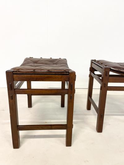 Giuseppe Rivadossi Pair of Italian Mid Century Modern Stools by Giuseppe Rivadossi