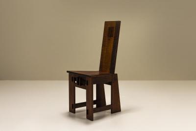 Giuseppe Rivadossi Six High Back Dining Chairs in the Style of Giuseppe Rivadossi Italy 1970s