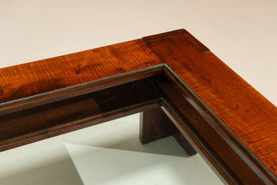 Giuseppe Rivadossi Square Coffee Table by Giuseppe Rivadossi in Slavonian Oak Italy 1980s