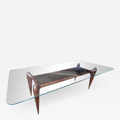 Giuseppe Scapinelli 1960s Scapinelli Brazilian Dining Table with De Marchis Painting
