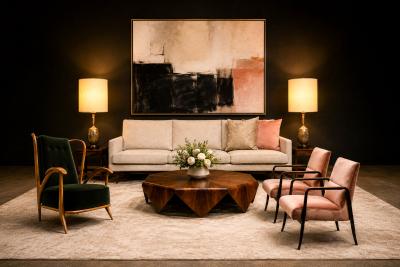 Giuseppe Scapinelli Armchair in Ivory Wood and Green Mohair by Giuseppe Scapinelli
