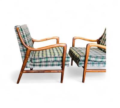 Giuseppe Scapinelli Armchairs in Caviuna Wood Fabric Giuseppe Scapinelli 1950s Lot 833