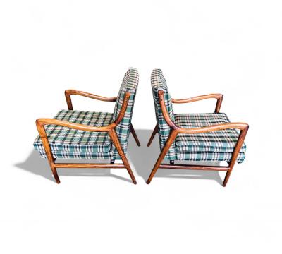 Giuseppe Scapinelli Armchairs in Caviuna Wood Fabric Giuseppe Scapinelli 1950s Lot 833