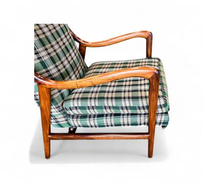 Giuseppe Scapinelli Armchairs in Caviuna Wood Fabric Giuseppe Scapinelli 1950s Lot 833