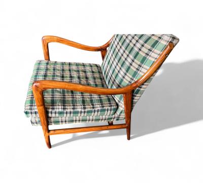 Giuseppe Scapinelli Armchairs in Caviuna Wood Fabric Giuseppe Scapinelli 1950s Lot 833