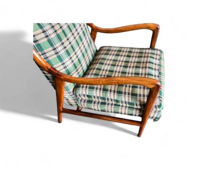 Giuseppe Scapinelli Armchairs in Caviuna Wood Fabric Giuseppe Scapinelli 1950s Lot 833