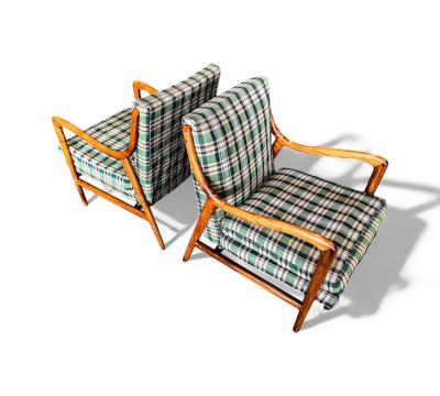 Giuseppe Scapinelli Armchairs in Caviuna Wood Fabric Giuseppe Scapinelli 1950s Lot 833
