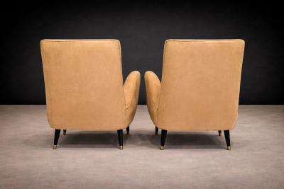 Giuseppe Scapinelli Armchairs in Hardwood Suede Giuseppe Scapinelli 1950s