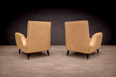 Giuseppe Scapinelli Armchairs in Hardwood Suede Giuseppe Scapinelli 1950s