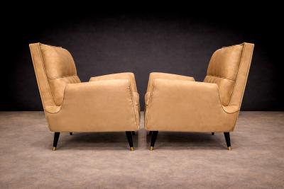 Giuseppe Scapinelli Armchairs in Hardwood Suede Giuseppe Scapinelli 1950s