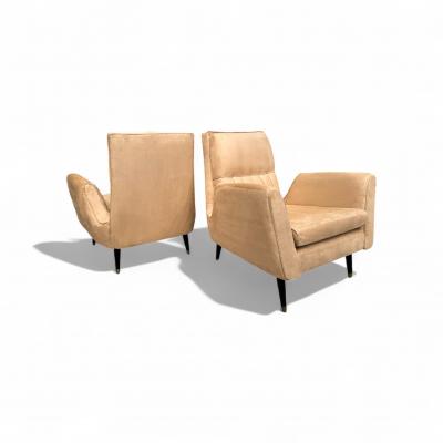 Giuseppe Scapinelli Armchairs in Hardwood Suede Giuseppe Scapinelli 1950s