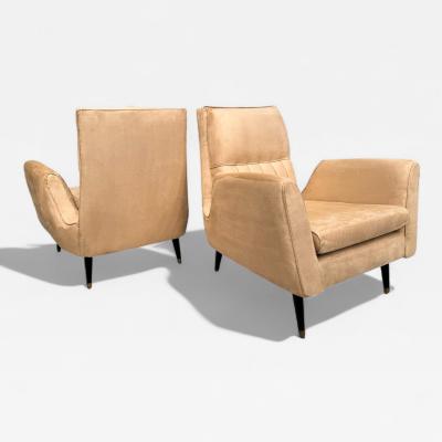 Giuseppe Scapinelli Armchairs in Hardwood Suede Giuseppe Scapinelli 1950s