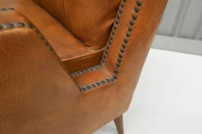 Giuseppe Scapinelli Brazilian Modern Armchair in Hardwood Leatherette Giuseppe Scapinelli 1950s