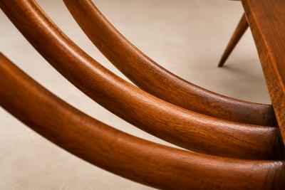 Giuseppe Scapinelli Brazilian Modern Coffee Table in Cavi na Wood Glass Giuseppe Scapinelli