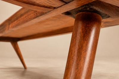 Giuseppe Scapinelli Brazilian Modern Coffee Table in Cavi na Wood Glass Giuseppe Scapinelli