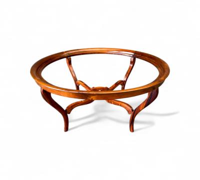 Giuseppe Scapinelli Brazilian Modern Coffee Table in Caviuna Glass Giuseppe Scapinelli 1950s