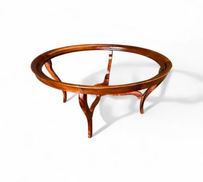 Giuseppe Scapinelli Brazilian Modern Coffee Table in Caviuna Glass Giuseppe Scapinelli 1950s