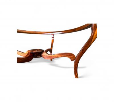 Giuseppe Scapinelli Brazilian Modern Coffee Table in Caviuna Glass Giuseppe Scapinelli 1950s