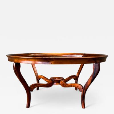 Giuseppe Scapinelli Brazilian Modern Coffee Table in Caviuna Glass Giuseppe Scapinelli 1950s