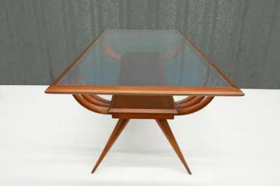 Giuseppe Scapinelli Brazilian Modern Coffee Table in Hardwood Glass by Giuseppe Scapinelli 1950s