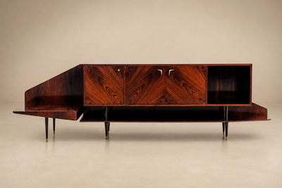 Giuseppe Scapinelli Brazilian Modern Credenza by Giuseppe Scapinelli in Brazilian Rosewood