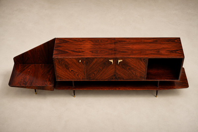 Giuseppe Scapinelli Brazilian Modern Credenza by Giuseppe Scapinelli in Brazilian Rosewood