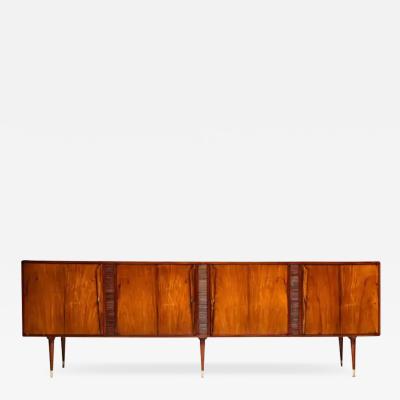 Giuseppe Scapinelli Brazilian Modern Credenza in Hardwood Brass Giuseppe Scapinelli 1955 Brazil