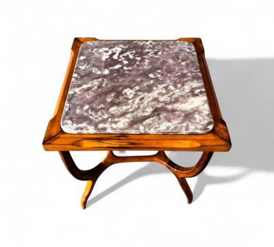 Giuseppe Scapinelli Brazilian Modern Side Table in Caviuna Marble Giuseppe Scapinelli 1950s