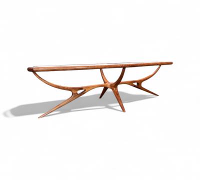 Giuseppe Scapinelli Coffee Table in Caviuna wood Glass Giuseppe Scapinelli 1950s Lot 770