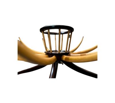 Giuseppe Scapinelli Coffee Table with Flower Vase in Two Woods Giuseppe Scapinelli 1950s